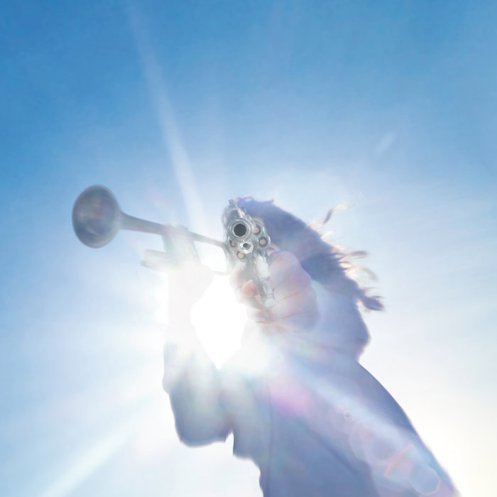 bluesky sunburst on a trumpet player